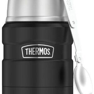 NWOT THERMOS Stainless Steel Vacuum Insulated King Food Jar With Spoon, 16 oz